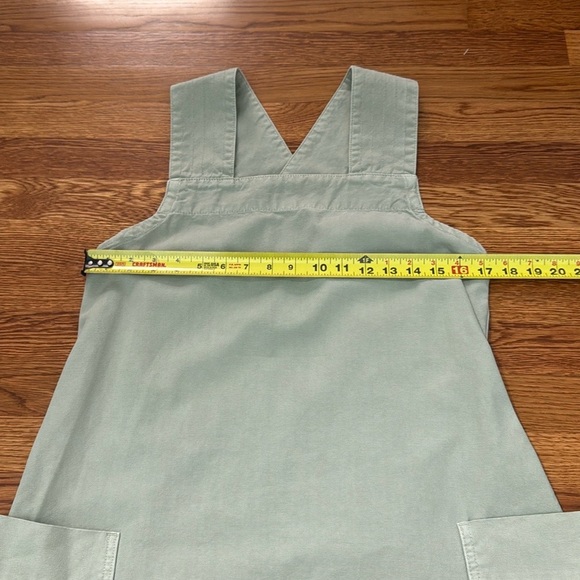 Everlane The Cross Back Apron Dress Eucalyptus Green Organic Cotton Medium - Picture 10 of 12